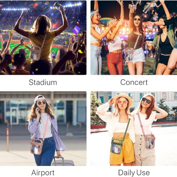 Clear Bag for Stadium Events - Clear Purses for Women Stadium Crossbody Messenge - Picture 6 of 8